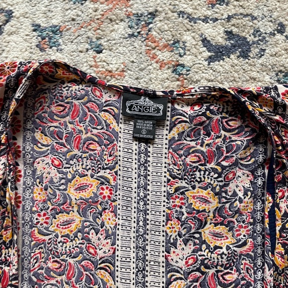 Anthropologie Floral Kimono Jacket - Navy and Multicolor - Picture 2 of 5